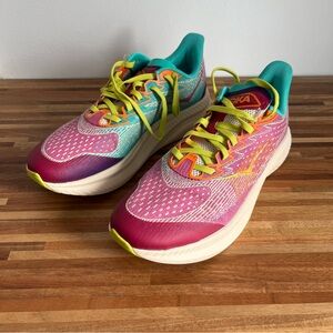Hoka Mach 6 Youth Pink and Teal Athletic Shoes